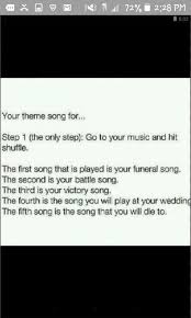 Funeral Song Say Amen Saturday Night Battle Song Casual Affair Victory Song Holiday Wouldn T Mind If Was Victorious Wedding Song