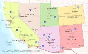 Endless wide open spaces, deserts and many national parks. Southwestern Us Physical Map