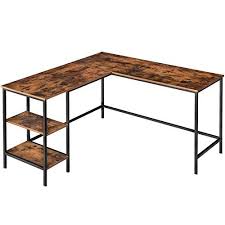 ibuyke bureau dangle 135x135x76 cm table informatique en forme de l table detude avec etagere de rangement industrial design furniture space saving corner desk