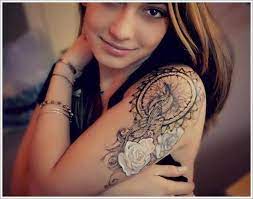 45 Amazing Dreamcatcher Tattoos And Meanings Tattoos Girl Shoulder Tattoos Girl Arm Tattoos