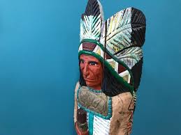 Discover hidden treasures and special objects in over 80 different categories Frank Gallagher Cigar Store Indian Chief Carved Wooden Indian Statue Signed F Gallagher 4 1 Tall