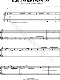 March Of The Resistance From Star Wars Episode Vii The Force Awakens Sheet Music Easy Piano Piano Solo In A Minor Download Print Star Wars Music Sheet Music Star