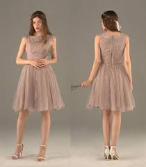 Dusty Rose Bridesmaid Dress Scoop Mesh Wedding Dress A Line Puffy Party Dress Shor Bridesmaid Dresses Dusty Rose Lace Dusty Rose Dress White Lace Prom Dress