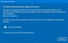 Klickt rechts auf product key ändern. Digitale Win 10 Home Lizenz Finden Zum Downgrade Von Pro Auf Home Microsoft Community
