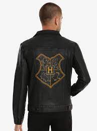 Harry Potter Hogwarts Crest Denim Jacket Boxlunch Exclusive Harry Potter Jacket Mens Black Jacket Denim Jacket