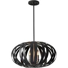 Characteristics of modern ceiling lights. Modern Black Oval Metal Cage Pendant Light On Adjustable Hanging Rods