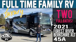 Premium camping package, lane detection monitoring system, back up and side cameras, convection microwave, rear stabilizer jacks, 12 volt refrigerator, ultra leather… 2021 Berkshire Xlt 45a By Forest River Luxury Bunkhouse Rv For Full Timers Youtube