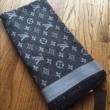 Lv Scarf Reversible Black Grey Lv Scarf Black And Grey Scarf