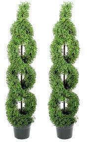 Amazon Com Admired By Nature 2 39 X 5 39 Artificial Boxwood Leave Double Spiral Topiary Plant Tree In Pla Artificial Topiary Topiary Plants Topiary Trees