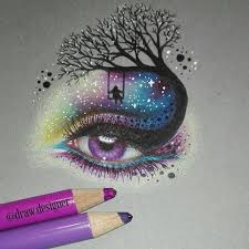 She Had A Galaxy In Her Eyes A Universe In Her Mind Galaxy Eye Galaxyeye Galaxy Fabercastell Pencils Whitegelpe Galaxy Drawings Eye Art Eye Drawing