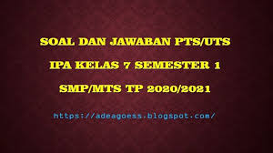 Check spelling or type a new query. Download Soal Pts Uts Ipa Kelas 7 Semester 1 Smp Mts Kurikulum 2013 Tp 2020 2021 Sobang 2