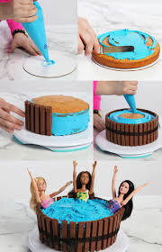 Hot Tub Kit Kat Cake Is Super Cute And Very Easy To Make Pool Party Cakes Pool Cake Birthday Cake Kids