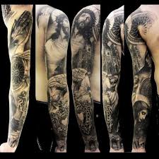 Black And Grey Full Sleeve Tattoo Ideas Pin On Tattoos