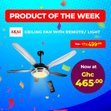 Usb rechargeable ceiling fan remote control mini portable charging desk fan with led light. Melcom Ghana Get This Powerful But Silent Akai Ceiling Facebook