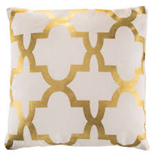Metallic Gold White Quatrefoil Pillow Quatrefoil Pillow Gold Pillows Gold Throw Pillows