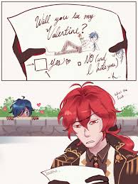 flowers for m[A]chines — Happy valentines day from kaeya and diluc 😔💖💖  A...