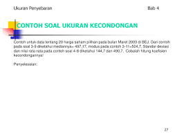 Ukuran penyebaran data berikut ini materi makalah tentang pengertian dan contoh soal penyebaran data dimana erat hubungannya dengan jangkauan hamparan dan kuartil. Ppt Bab 4 Ukuran Penyebaran Powerpoint Presentation Free Download Id 6040038