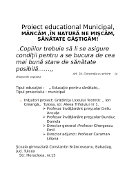 Salvaresalvați proiect didactic drepturile copilului. Doc Proiect Educational Municipal MancÄƒm In NaturÄƒ Ne MiscÄƒm SÄƒnÄƒtate GastigÄƒm Deliu Ancuta Academia Edu