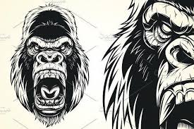 Ferocious Gorilla Head Gorilla Tattoo Gorillas Art Gorilla