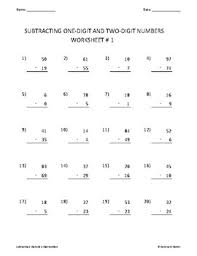 Grade 2 math addition and subtraction worksheets 1st grade. Subtract 2 Digit And 1 Digit Numbers Worksheets Teaching Resources Tpt