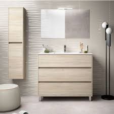Bain meuble salle de bain alice 1380 aspect bois foncé miroir en option meuble en miroir charmant meuble beau miroir triptyque ikea meuble en miroir leroy merlin placard salle de bain meuble salle de bain beliani meuble double vasque tiroirs meuble vasque et miroir xxl 52 des idées meuble salle. Meuble De Salle De Bain Sur Le Sol 100 Cm Marron Caledonia Avec Lavabo En Porcelaine