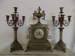 Ancienne Pendule Onyx Parure De Cheminee Mouvement De Paris Japy Chandeliers Xix Horloge Pendule Pendule Ancienne