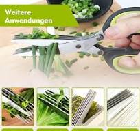 Multifunktionales Kräuterscheren-Set, Küchenkräuterschere,  Edelstahl-Küchenschere, Edelstahl-Mehrklingenschere mit Hülse und  Reinigungskamm zum ...