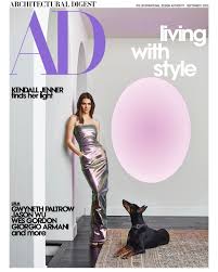 Kim kardashian west and kanye west join architectural digest from inside their minimalist mansion to take an illuminating. Kendall Jenner Shows Off Her 750 000 James Turrell Sculpture On The Cover Of Architectural Digest But Did She Hang It Sideways