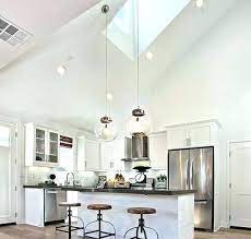 Whether your ceiling is sloping or glazed or open to the rafters, there are plenty of ways to install light fittings. Fresh Hanging Light On Sloped Ceiling And Pendant Lights For Vaulted Ceilings White Kitchen With Vaulted Ceiling Lighting Kitchen Ceiling Lights Ceiling Lights