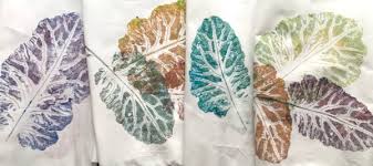 Kohlrabi Leaf Printing, and Ice Dyeing