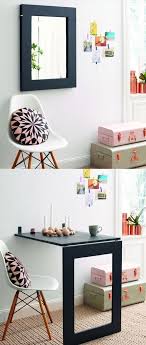Can You Guess What Secret This Diy Mirror Is Hiding Table Gain De Place Mobilier De Salon Table Murale Rabattable