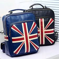 Uk British Flag Union Jack Style Backpack Shoulder Faux Leather School Bag Banderas Bolsos Bandera