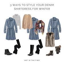 How To Style A Plaid Shirt Dress 3 Ways Denim Shirt Dress Winter Denimshirtdresswinter In Need In 2021 Winter Dress Outfits Shirt Dress Outfit Denim Dress Outfit
