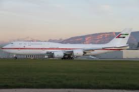 Most flight information is displayed on screens instead of separate mechanical instruments in 22x18 (56x46cm) framed print. El Emarat Boeing 747 8z5 Bbj A6 Pfa Presidential Flight Authority Boeing 747 Boeing Boeing 747 8