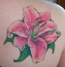 Check spelling or type a new query. Pink And White Ink Lily Flower Tattoo On Right Back Shoulder