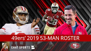 san francisco 49ers roster 53 man breakdown for 2019 cuts include joshua garnett adrian colbert