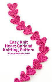 Wisconsin woolen spun and home worsted weight. Easy Knit Heart Garland Knitting Pattern Little Red Window
