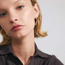 Larisa Recycled Earrings Gold Pilgrim