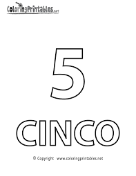 Spanish coloring pages for adults. Spanish Number Five Coloring Page A Free Spanish Coloring Printable