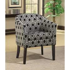 Accent Chair With Gray Black Print In 2021 Fabric Accent Chair Printed Accent Chairs Pattern Accent Chair