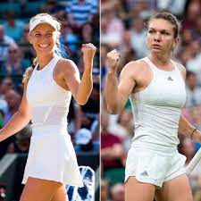 Caroline wozniacki and simona halep pose ahead of the women's final. Wimbledon Simona Halep V Caroline Wozniacki The World Facebook