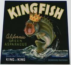 Kingfish Brand Asparagus Crate Label Vintage Fruit Crate Label Vegetable Crate Labels Orange Crate Labels