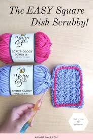 Easy Square Dish Scrubby Pattern Ariana Hall Scrubby Yarn Crochet Patterns Scrubbies Crochet Pattern Scrubby Yarn Crochet