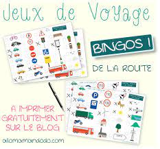 les occuper en voiture jeux de voyage bingo la route a imprimer allo maman dodo coloriage gratuit sunrise