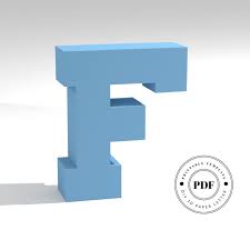 Printable Diy Template Pdf Letter F Low Poly Paper Model Etsy Diy Template Paper Models Diy Printables