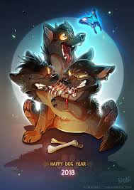 Happy Dog Year 2018 By Dragibuz Mythical Creatures Art Creature Art Greek Creatures