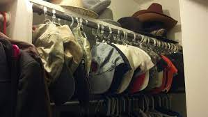 This Ball Cap Organization Idea Worked Shower Curtain Rod 10 Clear Shower Curtain Rings Clear Shower Curtain Cap Organization Ideas Home Organization