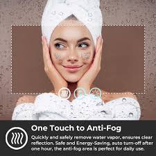 LED Bathroom Vanity Mirror Wall Mounted Anti-Fog Dimmable Mirror