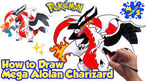 Mega charizard pokemon evolve draw step evolution xy cool charizad shiny charzard dibujar como paso lucario dracaufeu battle charizardx megacharizard How To Draw Mega Alolan Charizard Pokemon Drawing Tutorial Youtube