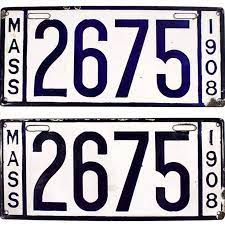 1908 Massachusetts License Plates License Plate Car License Plates Car Plates
